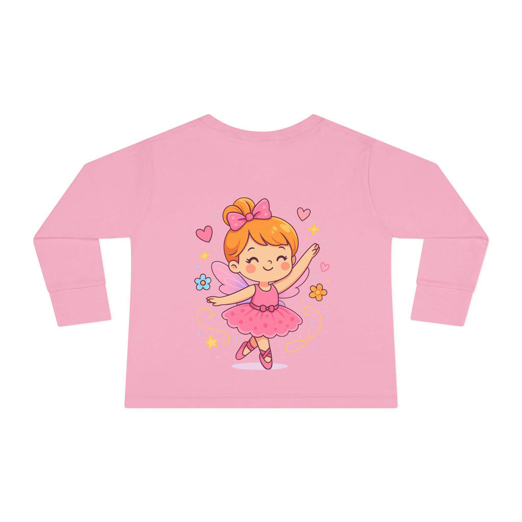 Cute Ballerina Toddler Long Sleeve Tee, Kids Dance Shirt, Toddler Gift, Ballet Costume Tee, Toddler Apparel for Birthdays, Dance Class