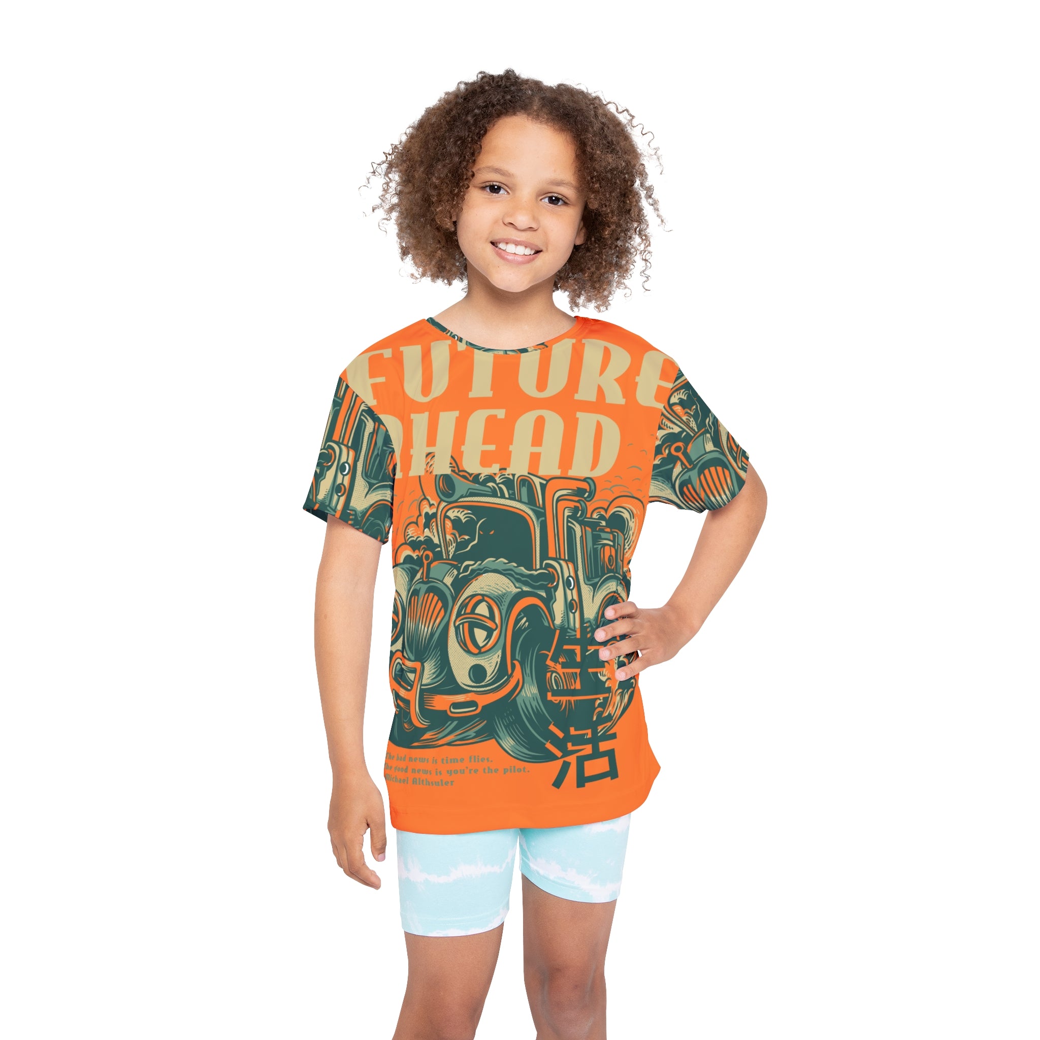 Kids Jersey — 'Future Ahead' Vintage Hot Rod Graphic