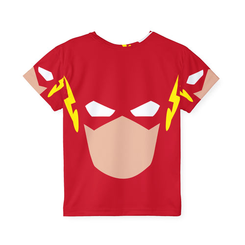 Kids Flash Superhero Jersey – Red All-Over Print Costume Tee