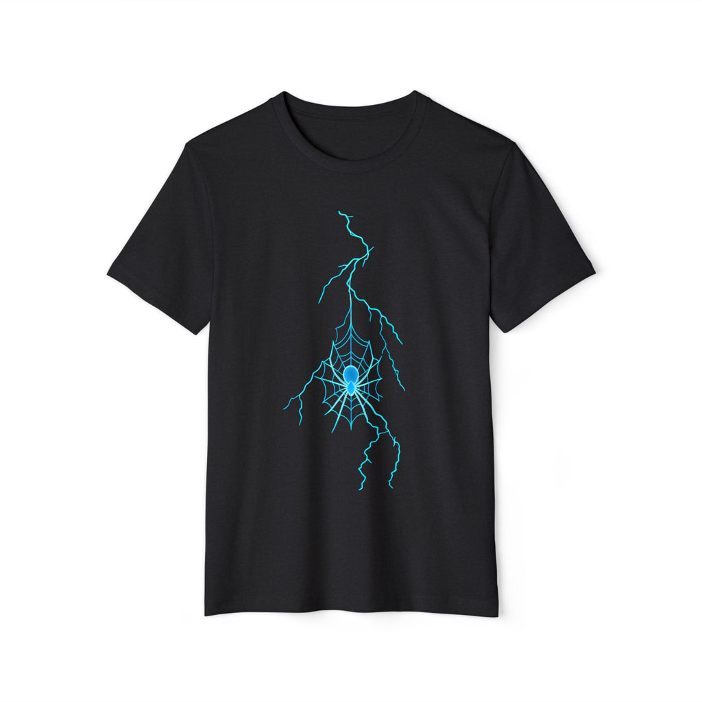 Electric Spiderweb T-Shirt — Neon Lightning Goth Graphic Tee