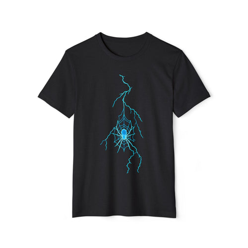 Electric Spiderweb T-Shirt — Neon Lightning Goth Graphic Tee