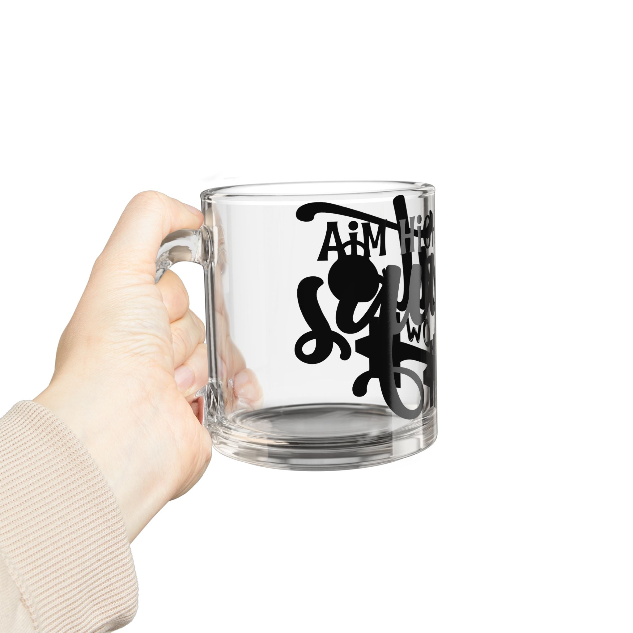 Graduation Glass Mug — "Aim High, Graduate" 10oz Keepsake