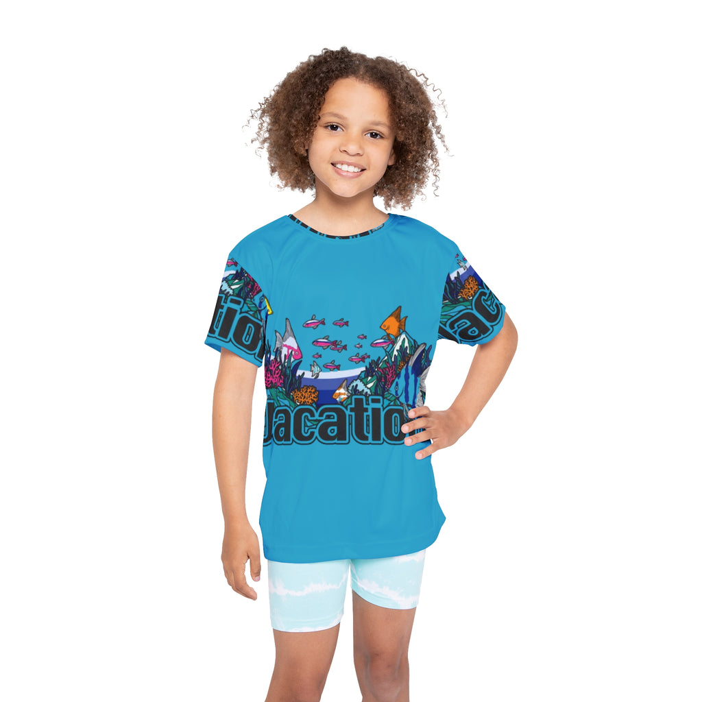 Kids Vacation Sports Jersey — Bright Ocean Reef Graphic AOP