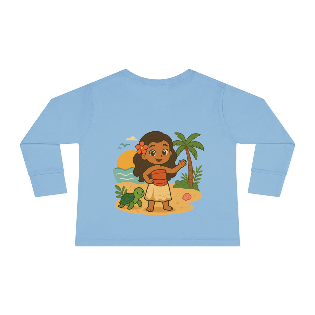 Tropical Toddler Tee, Cute Kids Shirt, Beach Vibes Long Sleeve Top, Summer Outfit for Children, Hawaiian Theme Kids Apparel