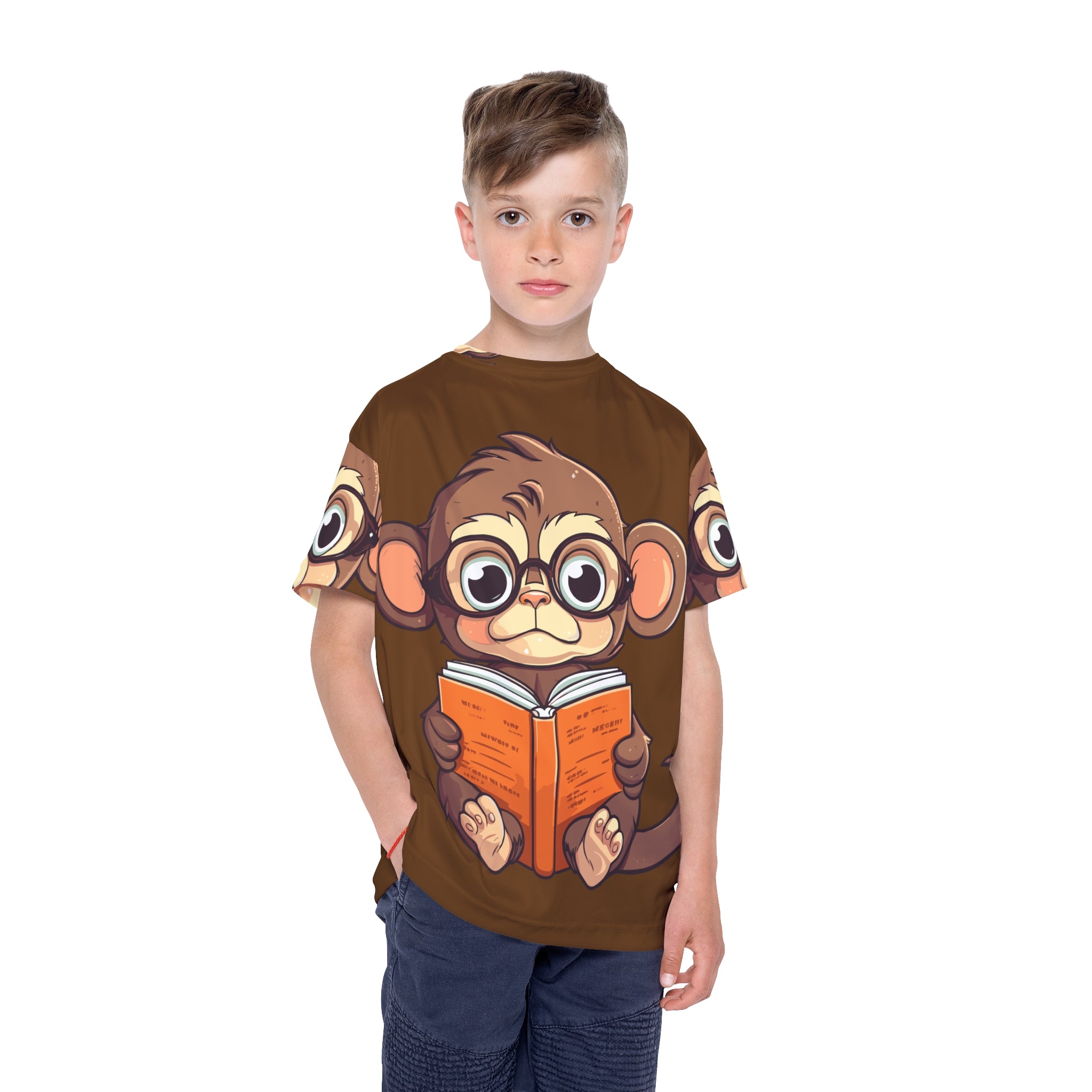 Kids Jersey — Cute Monkey Reading Book All-Over Print