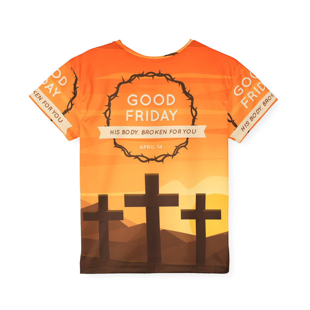 Good Friday Kids Jersey — Easter Christian Cross Graphic Tee
