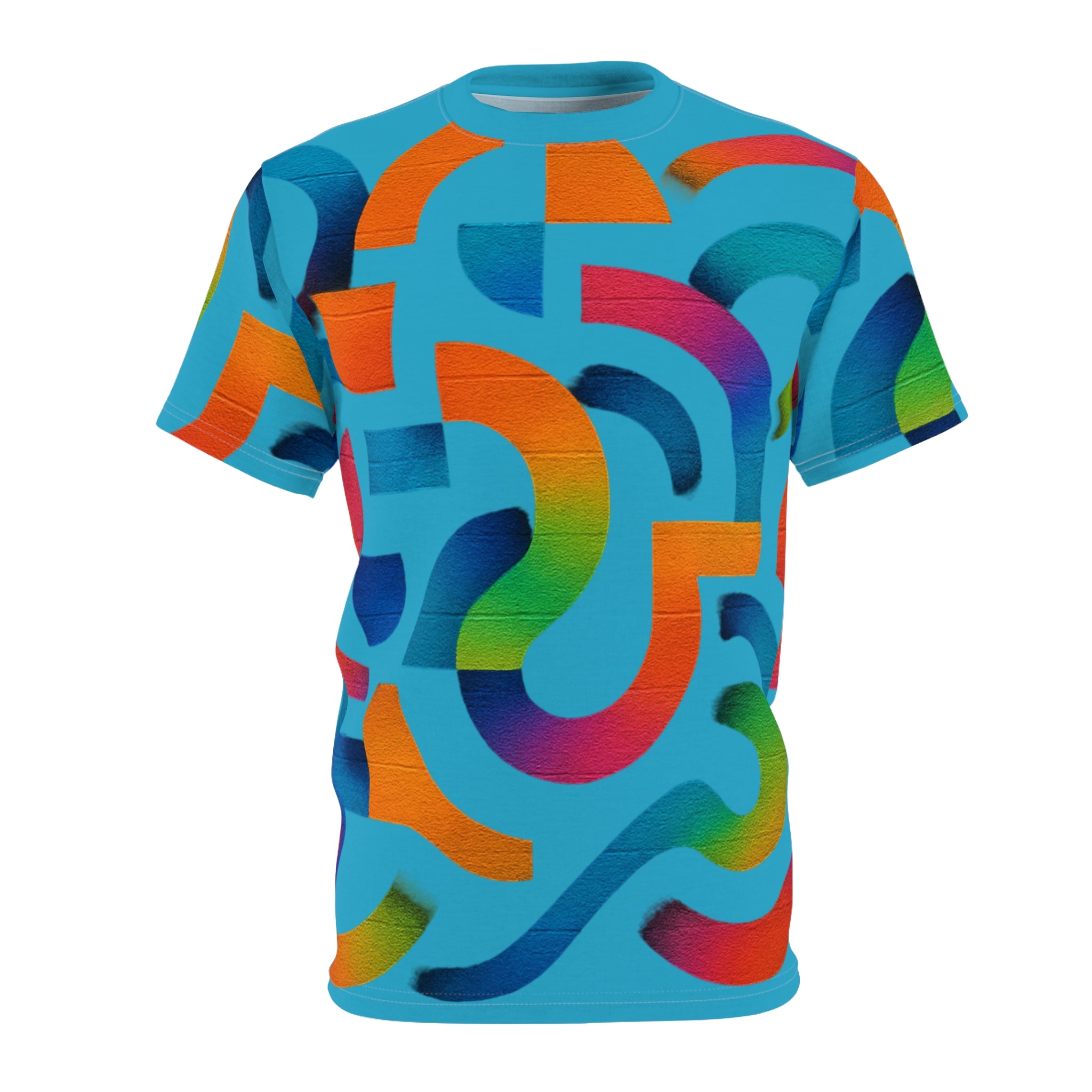 Abstract Rainbow Shapes All-Over Print Tee