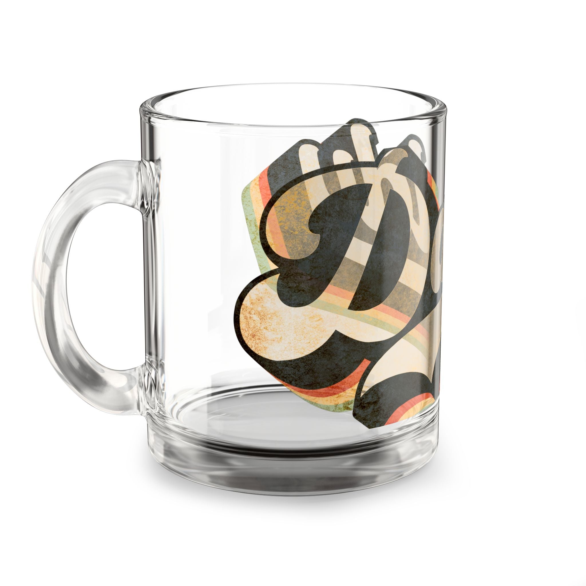 Daddy Retro Script 10oz Glass Mug — Vintage Dad Gift for Father’s Day