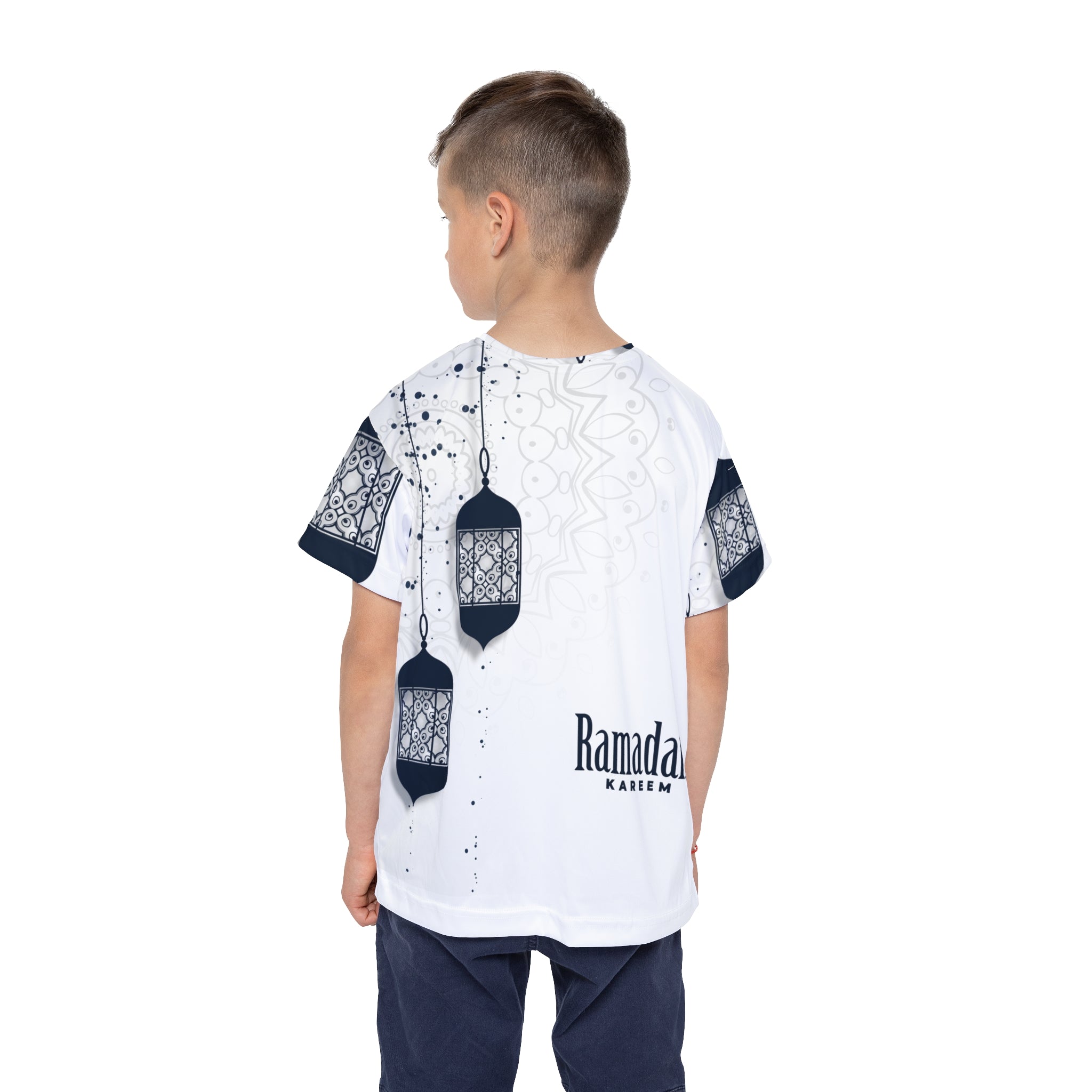 Ramadan Kareem Kids Jersey — Lantern Graphic AOP Sports Tee