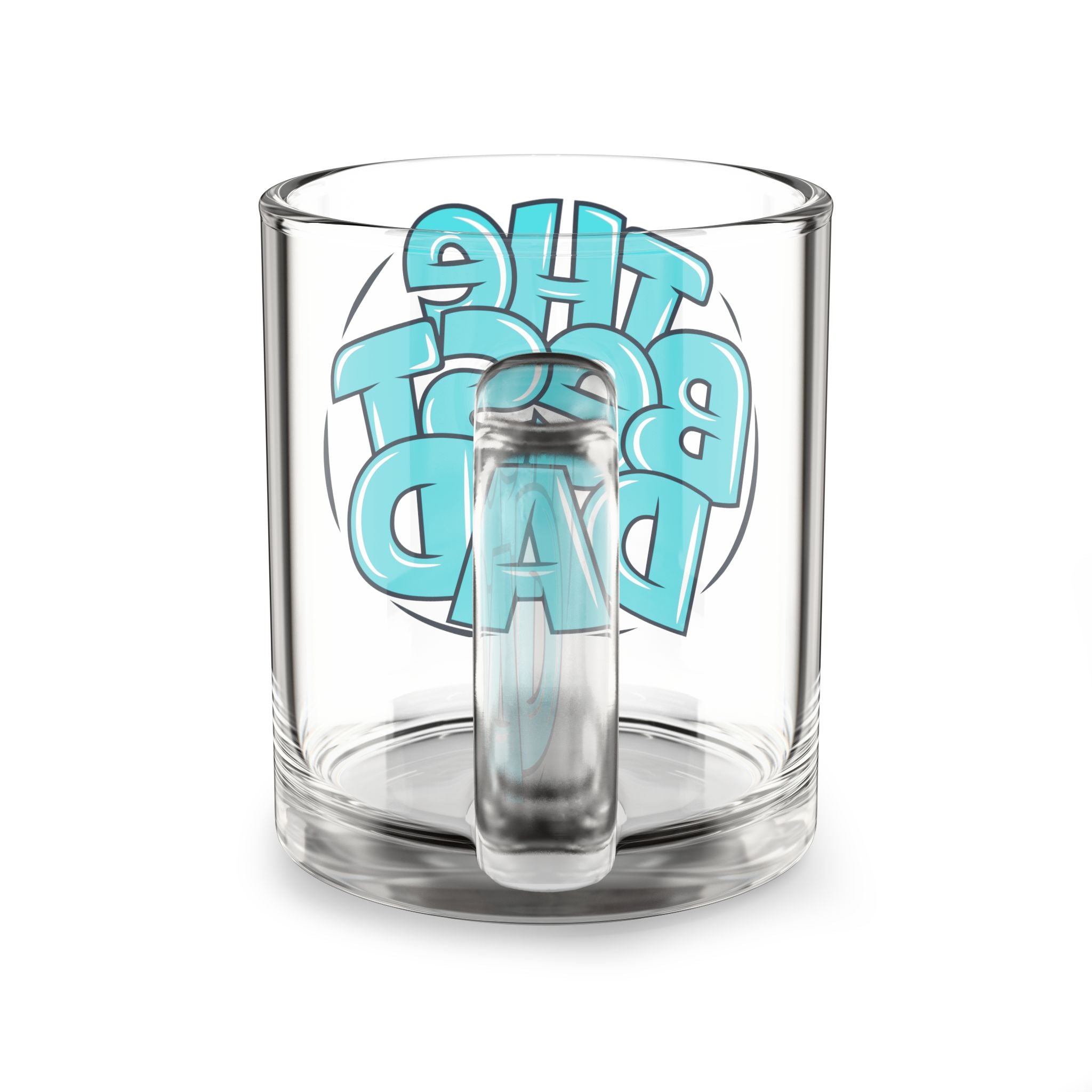 Glass Mug — "The Best Dad" Blue Lettering Coffee Cup | Father’s Day Gift