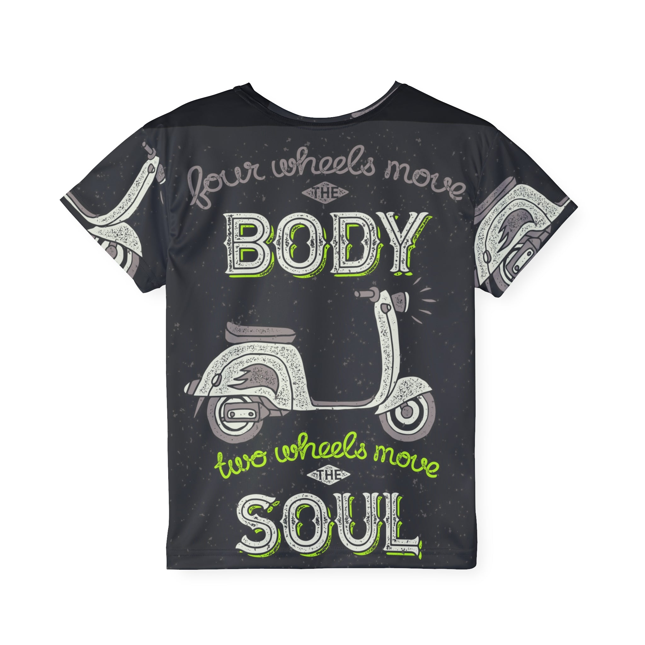 Kids Jersey - 'Four Wheels Move the Body, Two Wheels Move the Soul' Scooter Graphic Tee