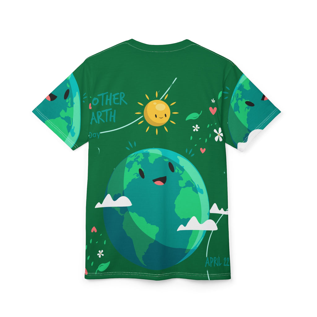 Earth Day Cute Planet T‑Shirt — Smiling Globe All‑Over Print Tee