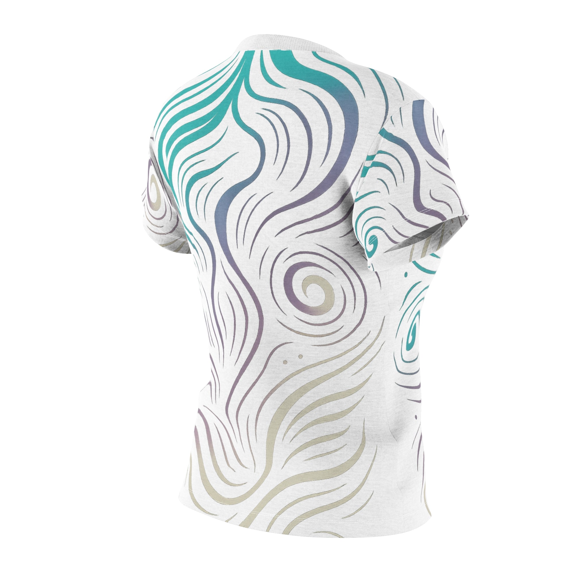 Whimsical Swirl Women's Cut & Sew Tee, Unique Patterned T-Shirt, Casual Outfit, Gift for Her, Summer Style, Boho Fashion