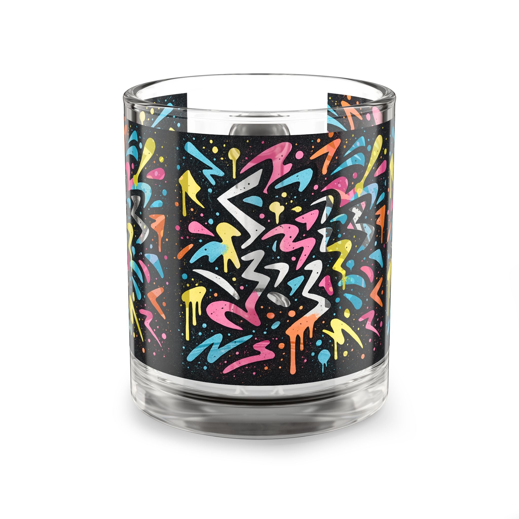 10oz Glass Mug  Neon Graffiti 