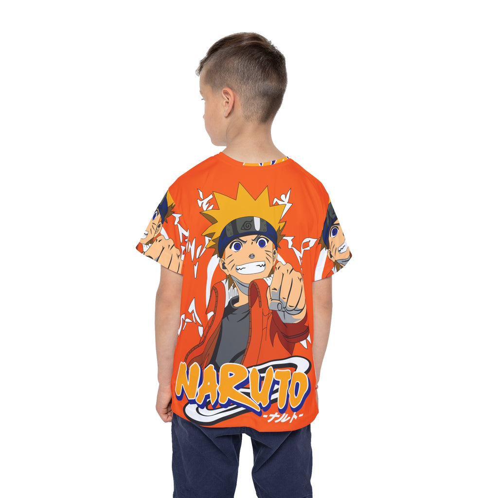 Kids Naruto Graphic Tee — Orange Anime Sports Jersey
