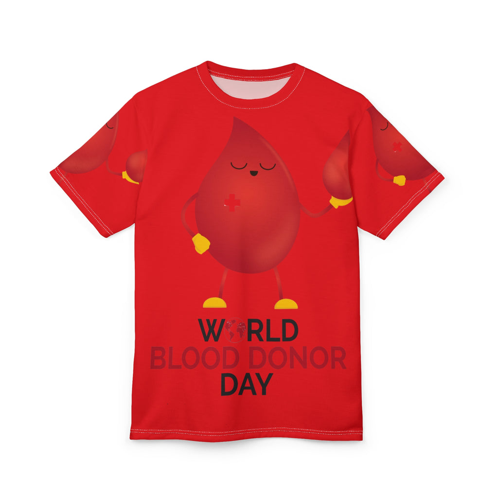 World Blood Donor Day T-Shirt — Red Blood Drop Donor Awareness Tee