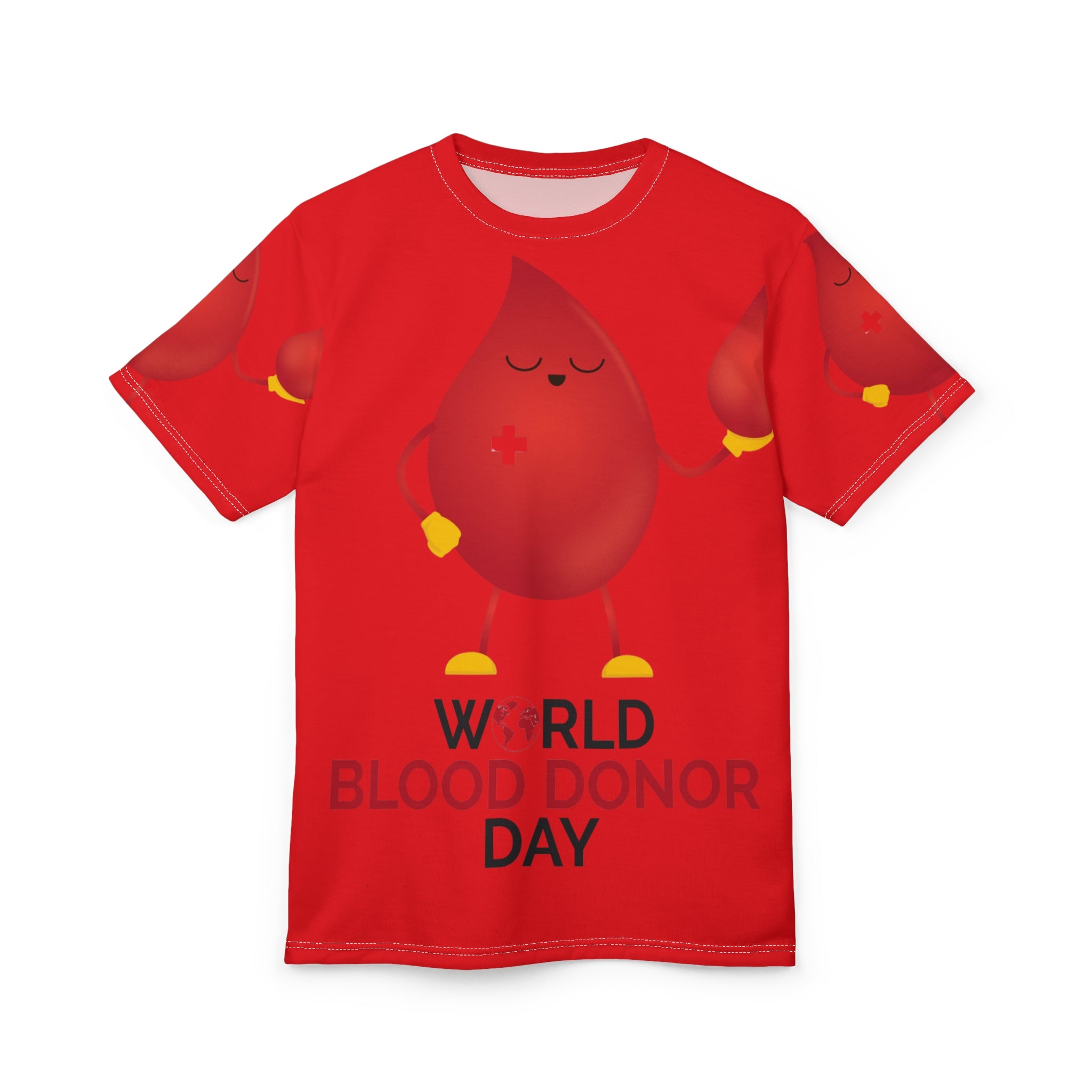World Blood Donor Day T-Shirt — Red Blood Drop Donor Awareness Tee