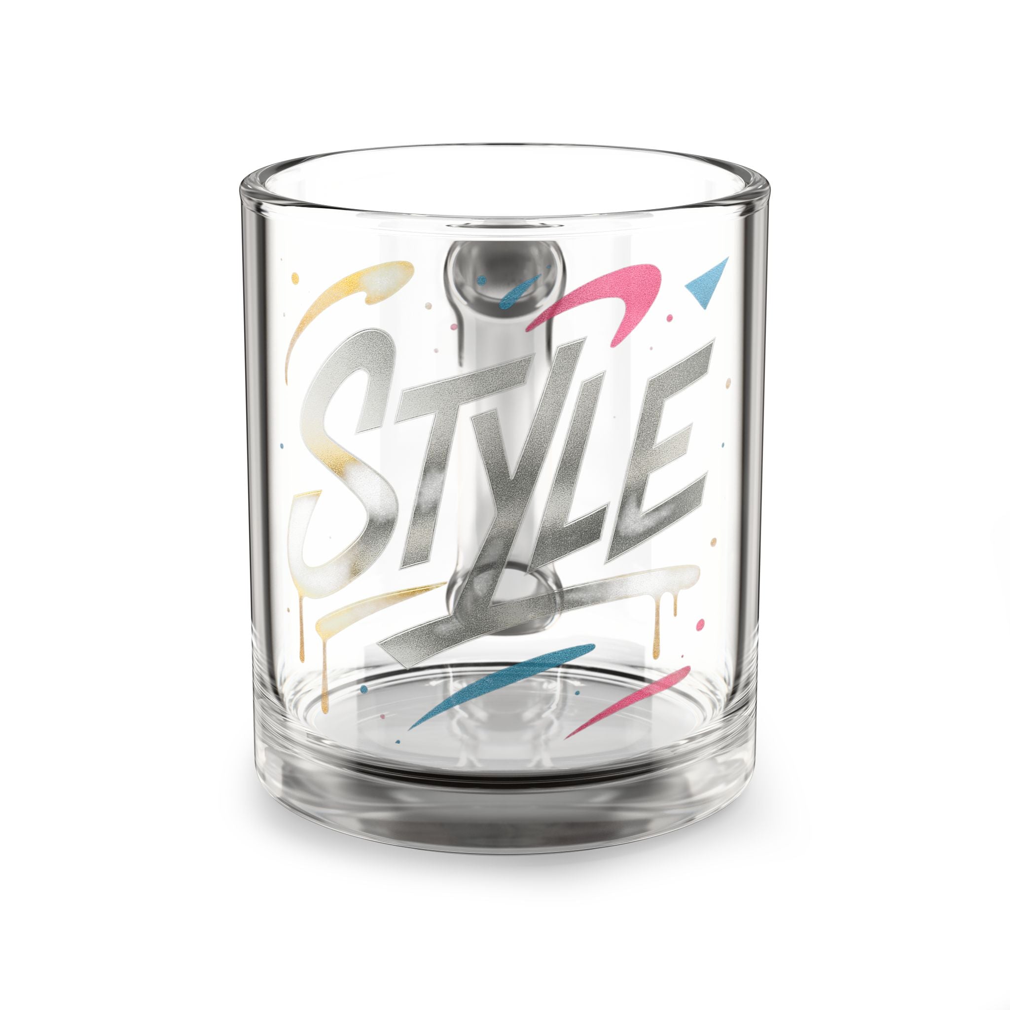 Style Glass Mug — Retro Color Splash 10oz Coffee & Tea Cup