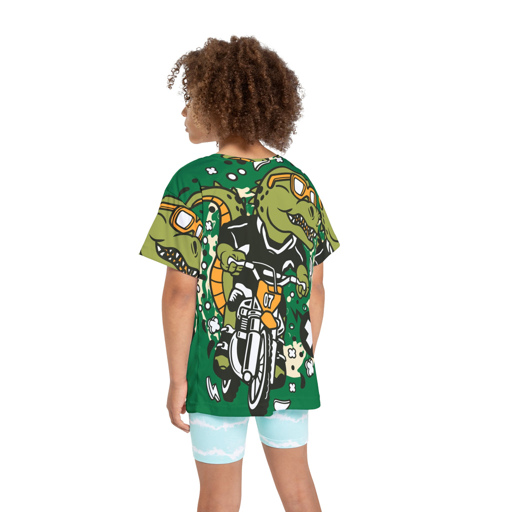 Kids Dirt Bike Jersey — Dino Motocross Graphic Tee