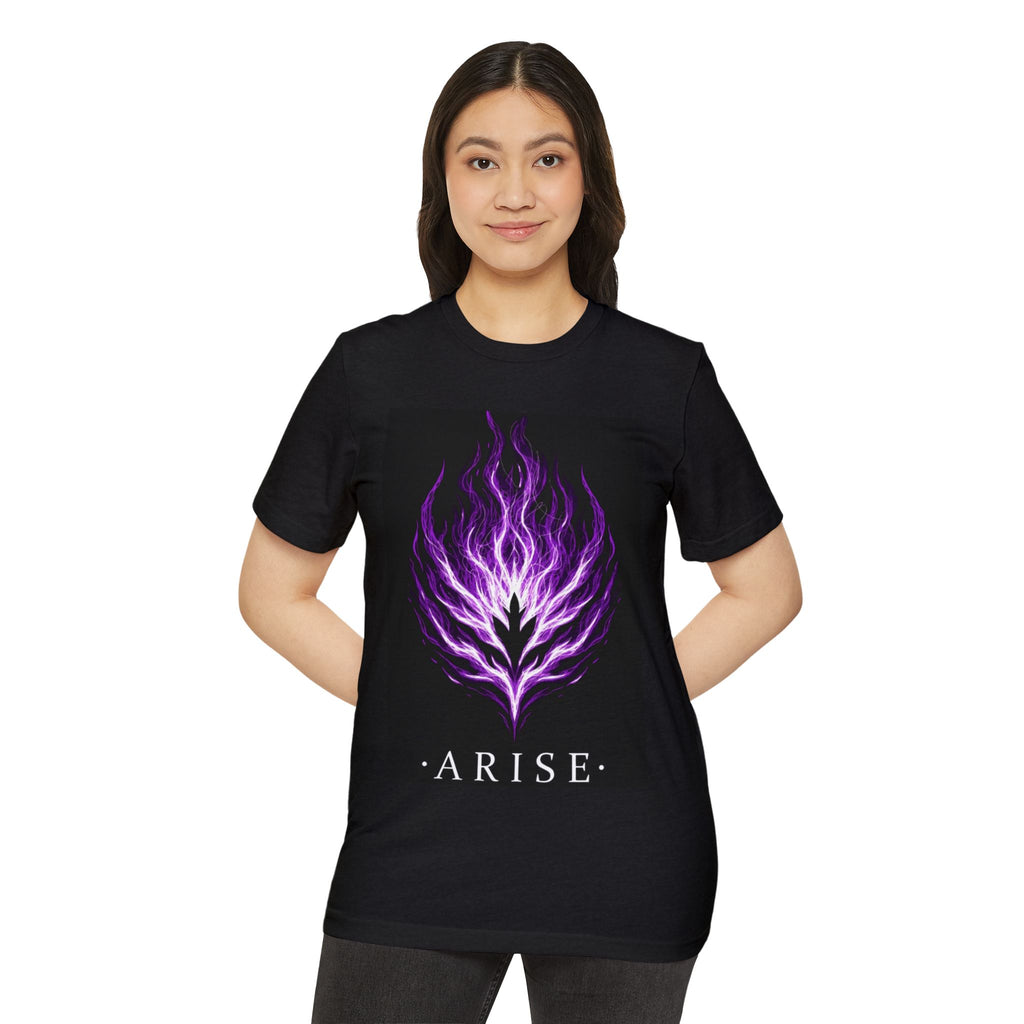 Arise Purple Flame T-Shirt — Mystic Gothic Graphic Tee