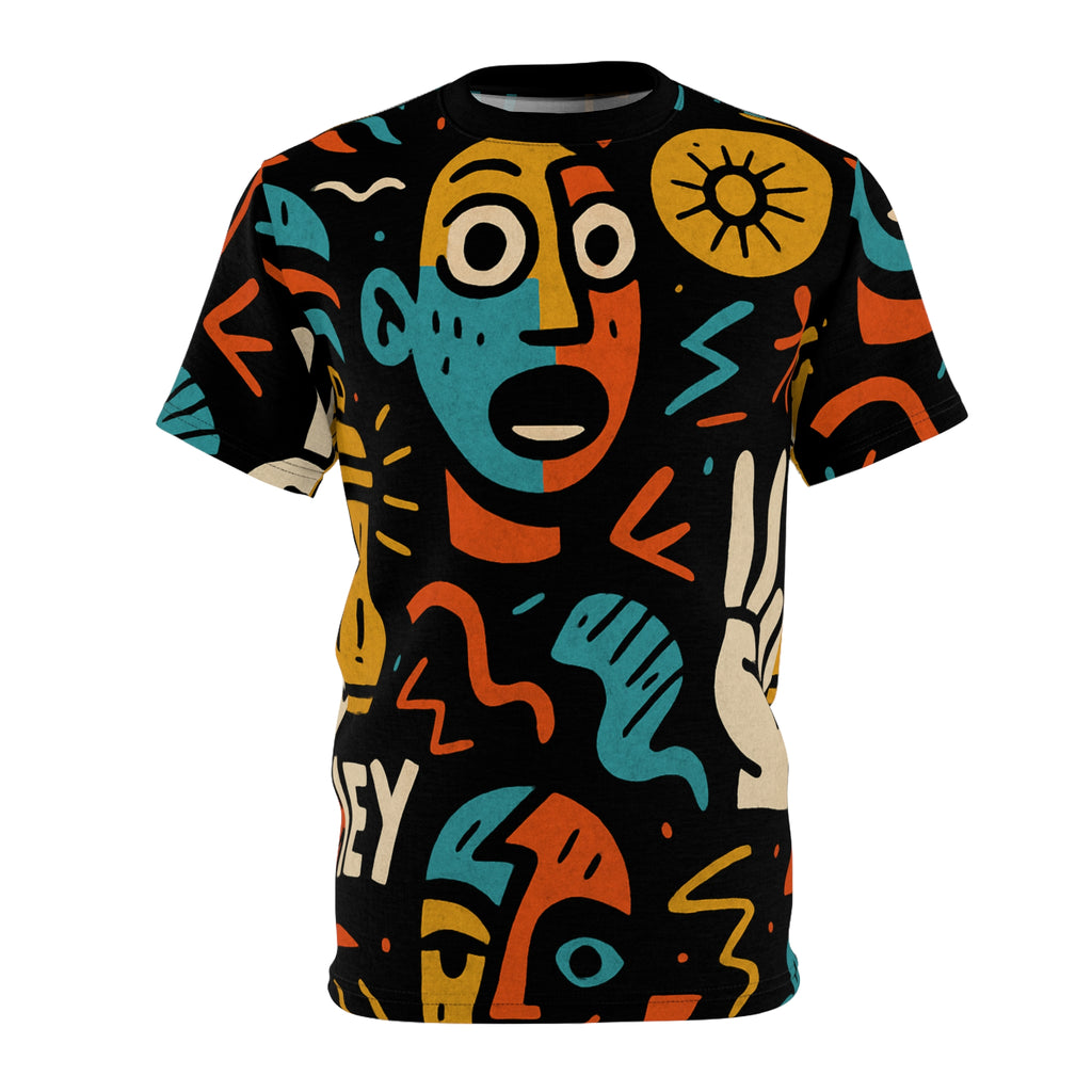 abstract doodle face shirt