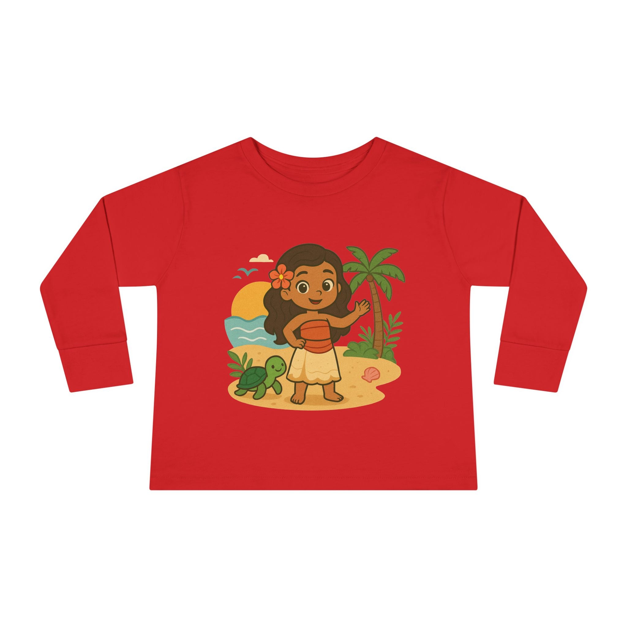 Tropical Toddler Tee, Cute Kids Shirt, Beach Vibes Long Sleeve Top, Summer Outfit for Children, Hawaiian Theme Kids Apparel