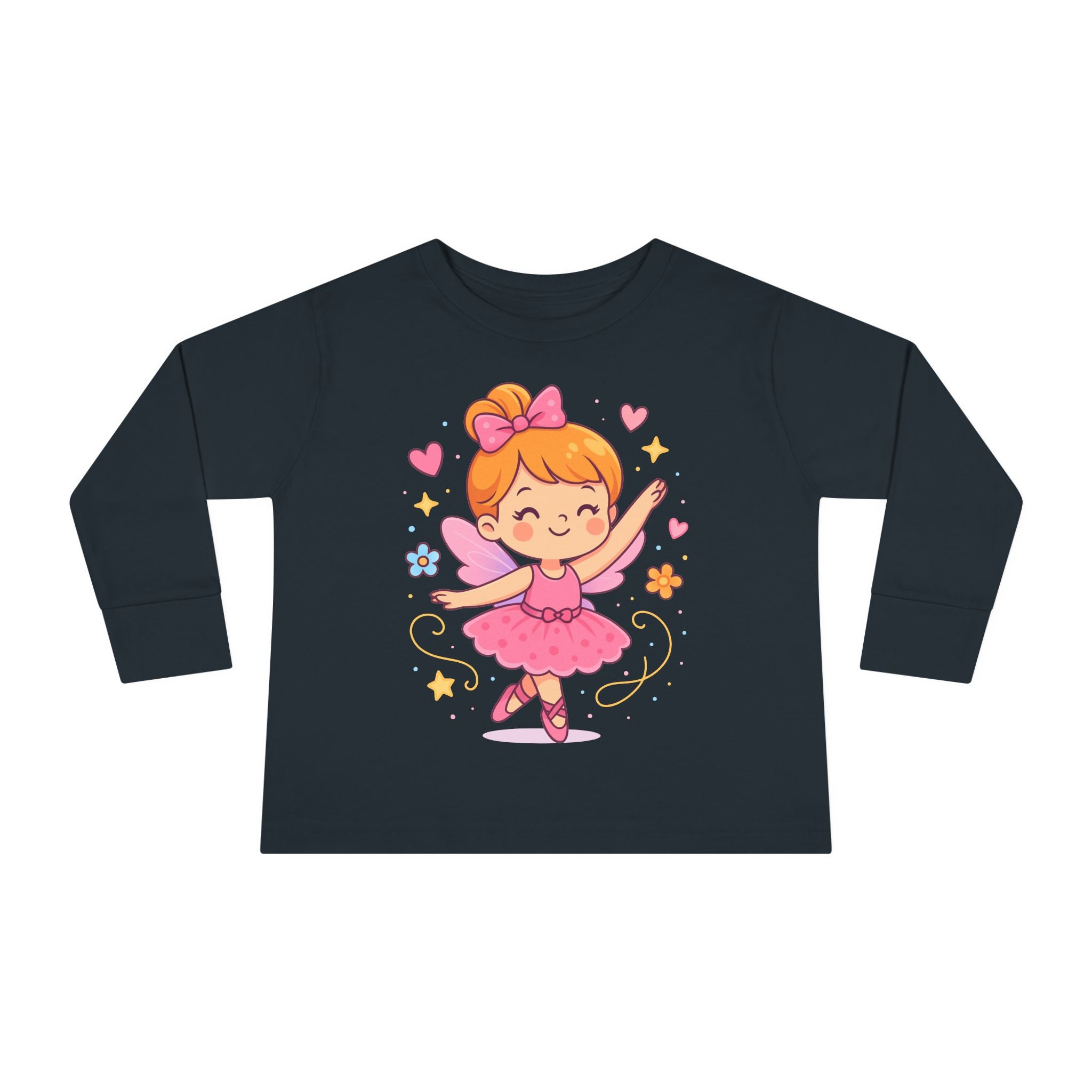 Cute Ballerina Toddler Long Sleeve Tee, Kids Dance Shirt, Toddler Gift, Ballet Costume Tee, Toddler Apparel for Birthdays, Dance Class