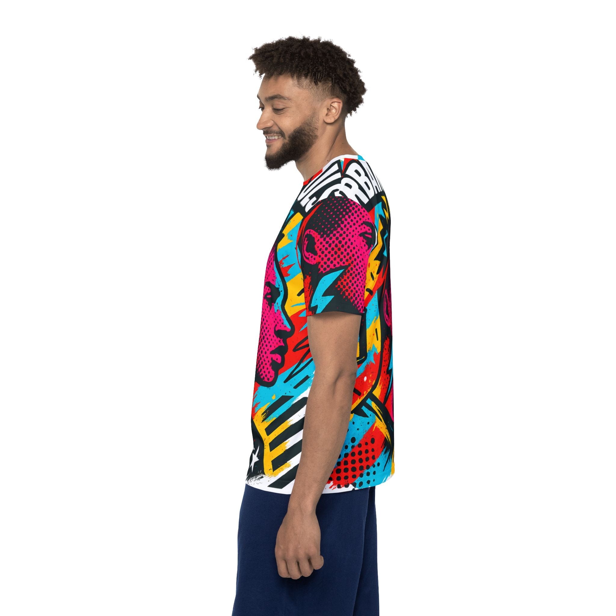 Vibrant Men's Sports Jersey, Graphic Tee, Colorful Athletic Shirt, Unique Sportswear, Perfect for Team Events, Casual Wear