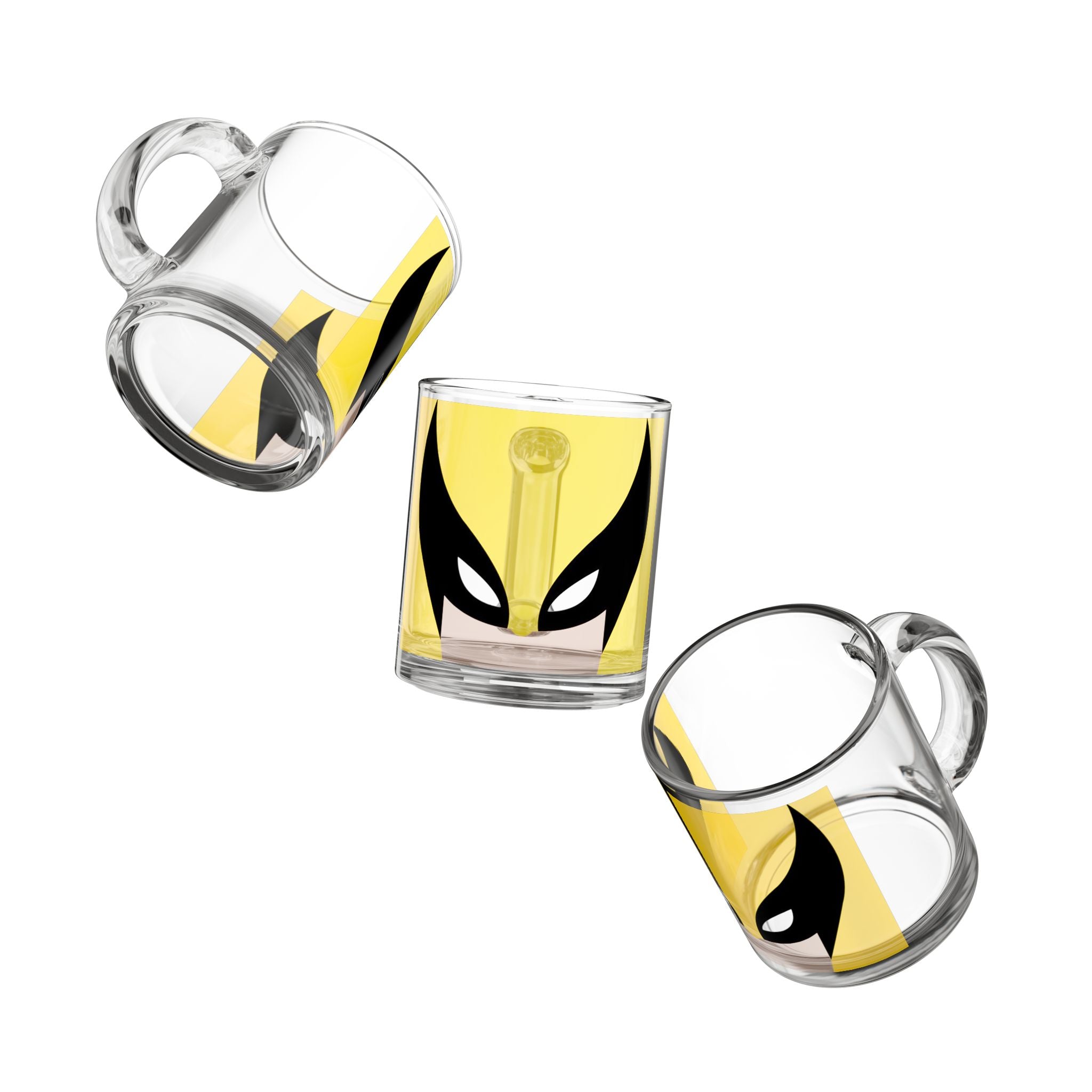 Wolverine Mask Glass Mug — 10oz Superhero Coffee Cup