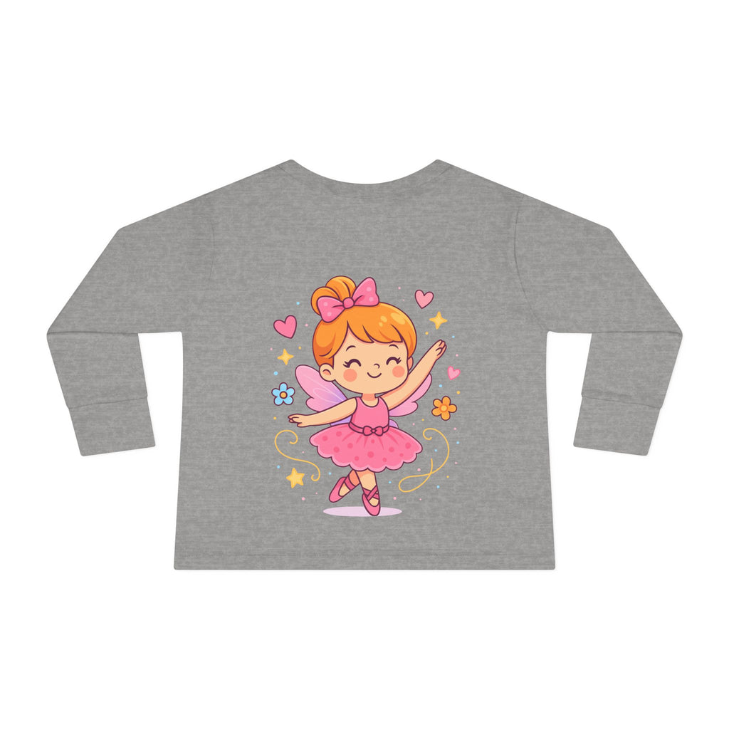 Cute Ballerina Toddler Long Sleeve Tee, Kids Dance Shirt, Toddler Gift, Ballet Costume Tee, Toddler Apparel for Birthdays, Dance Class