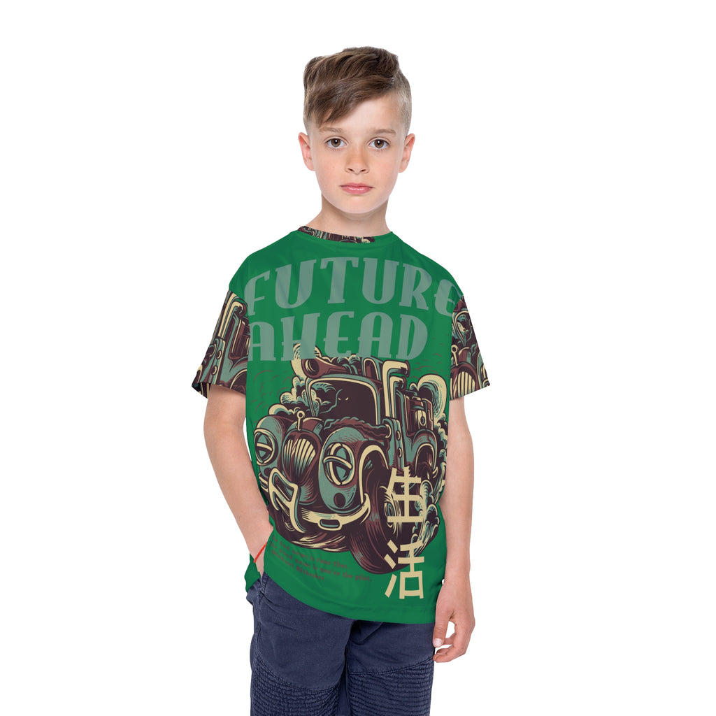 Kids Jersey – "Future Ahead" Vintage Car Graphic Tee