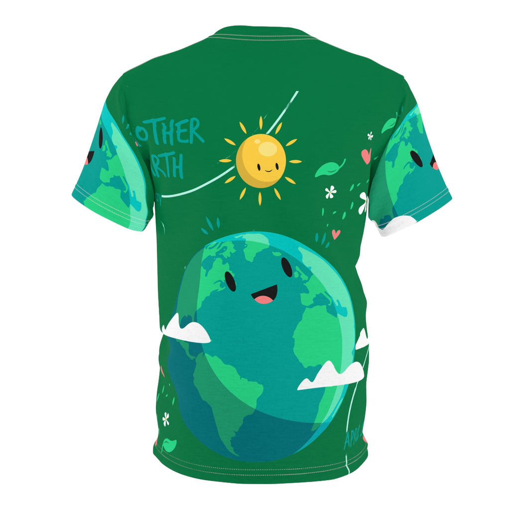 Earth Day Cute Planet T‑Shirt — Smiling Globe All‑Over Print Tee