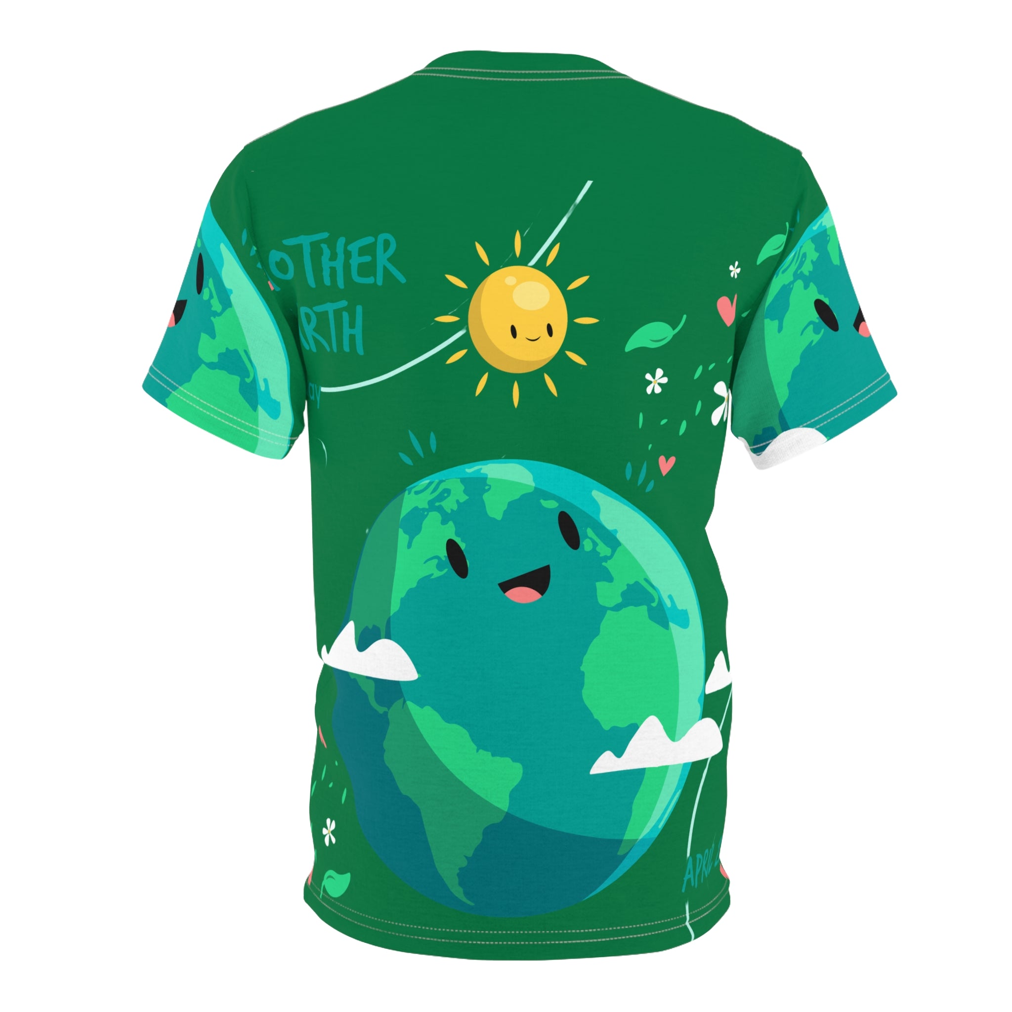 Earth Day Cute Planet T‑Shirt — Smiling Globe All‑Over Print Tee