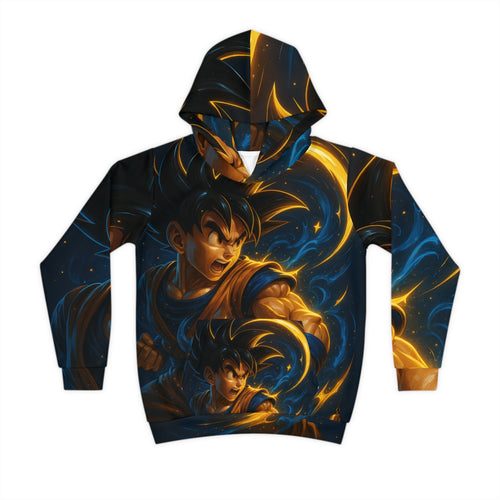 Kids Hoodie — Galactic Warrior Anime All-Over Print