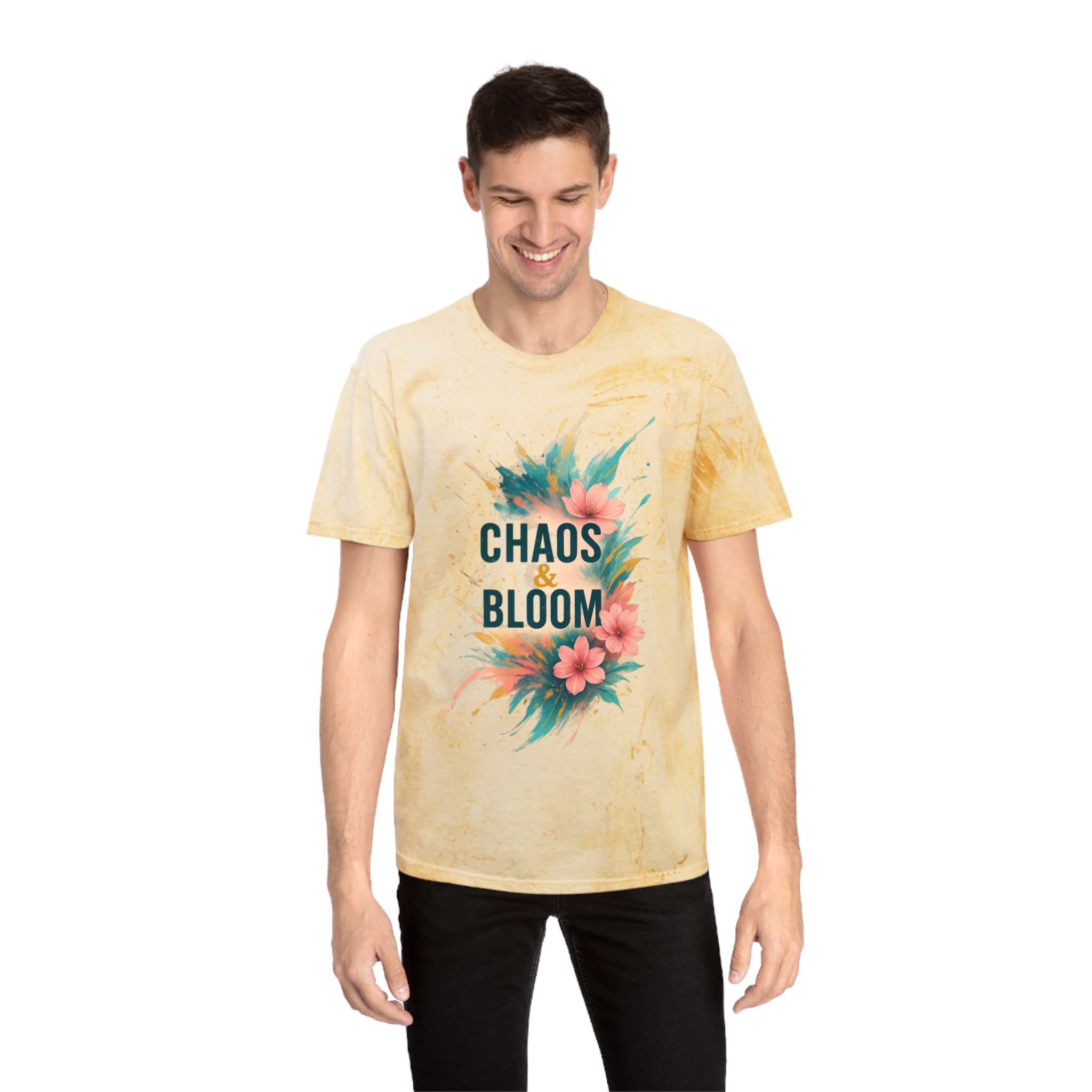Unisex Bohemian Floral T-Shirt, Chaos & Bloom Tee, Summer Shirt, Gift for Nature Lovers, Trendy Casual Wear, Unique Statement Tee