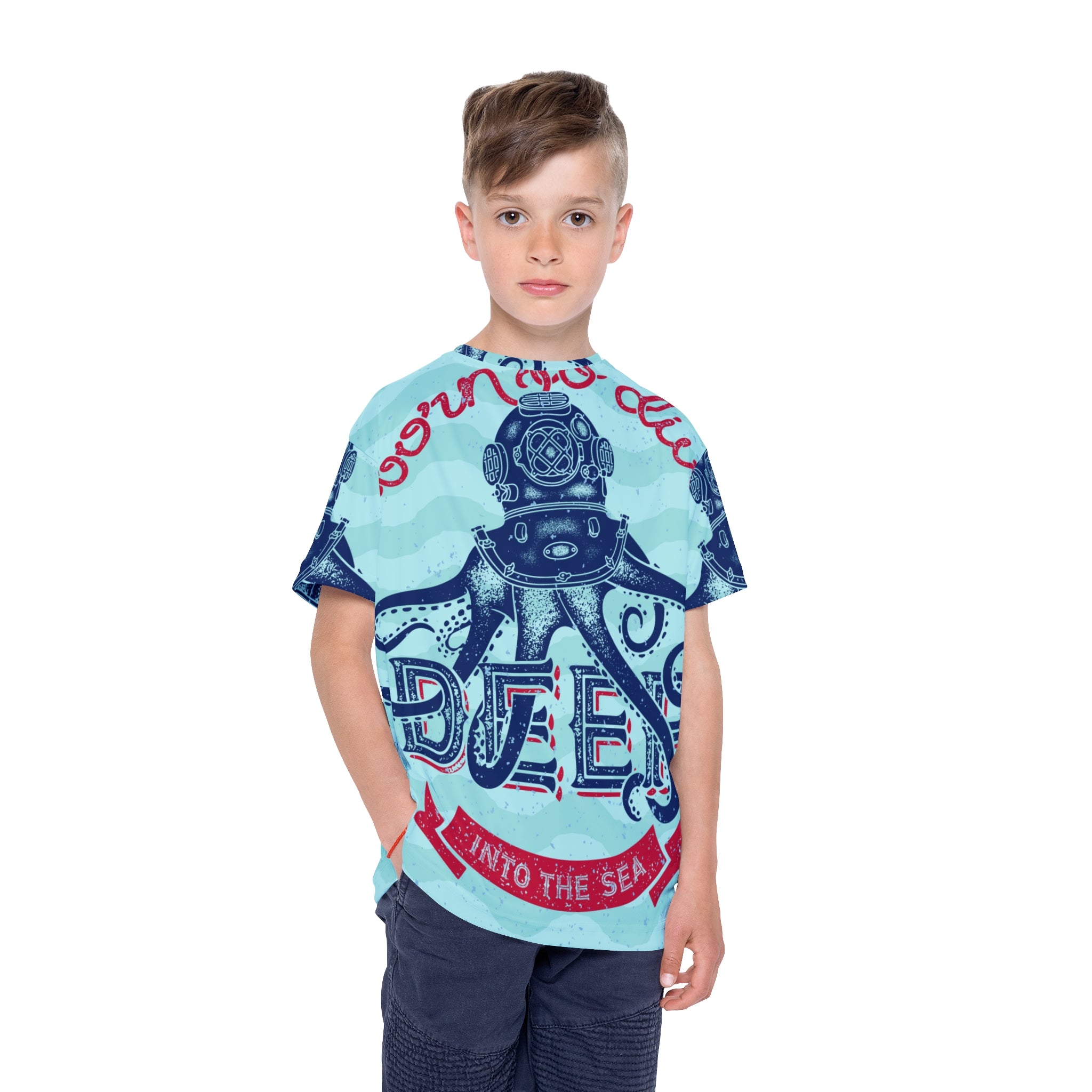 Kids Jersey - 'Born to Dive' Nautical Octopus Graphic