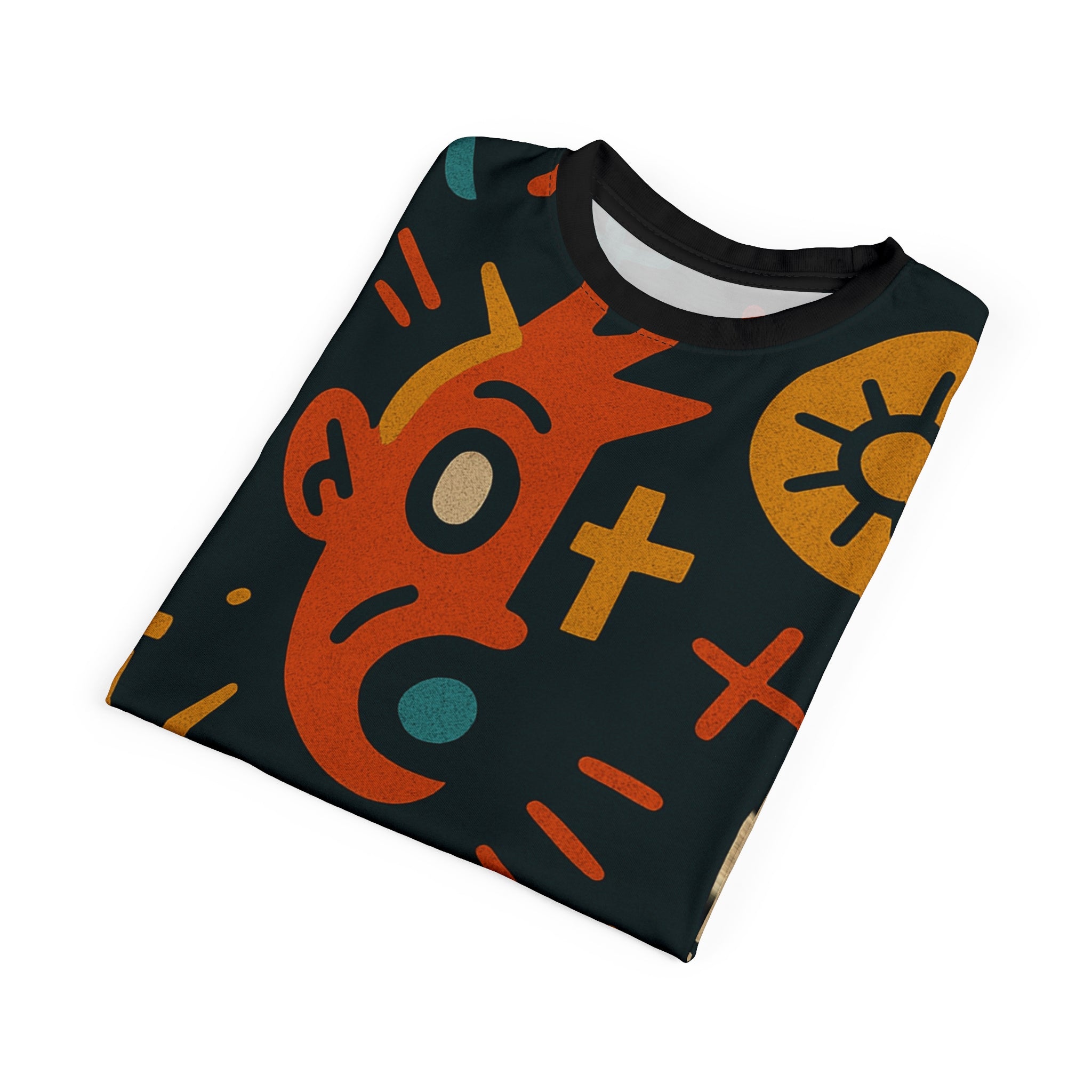 Vibrant Graphic Unisex Tee - Retro Style AOP Design