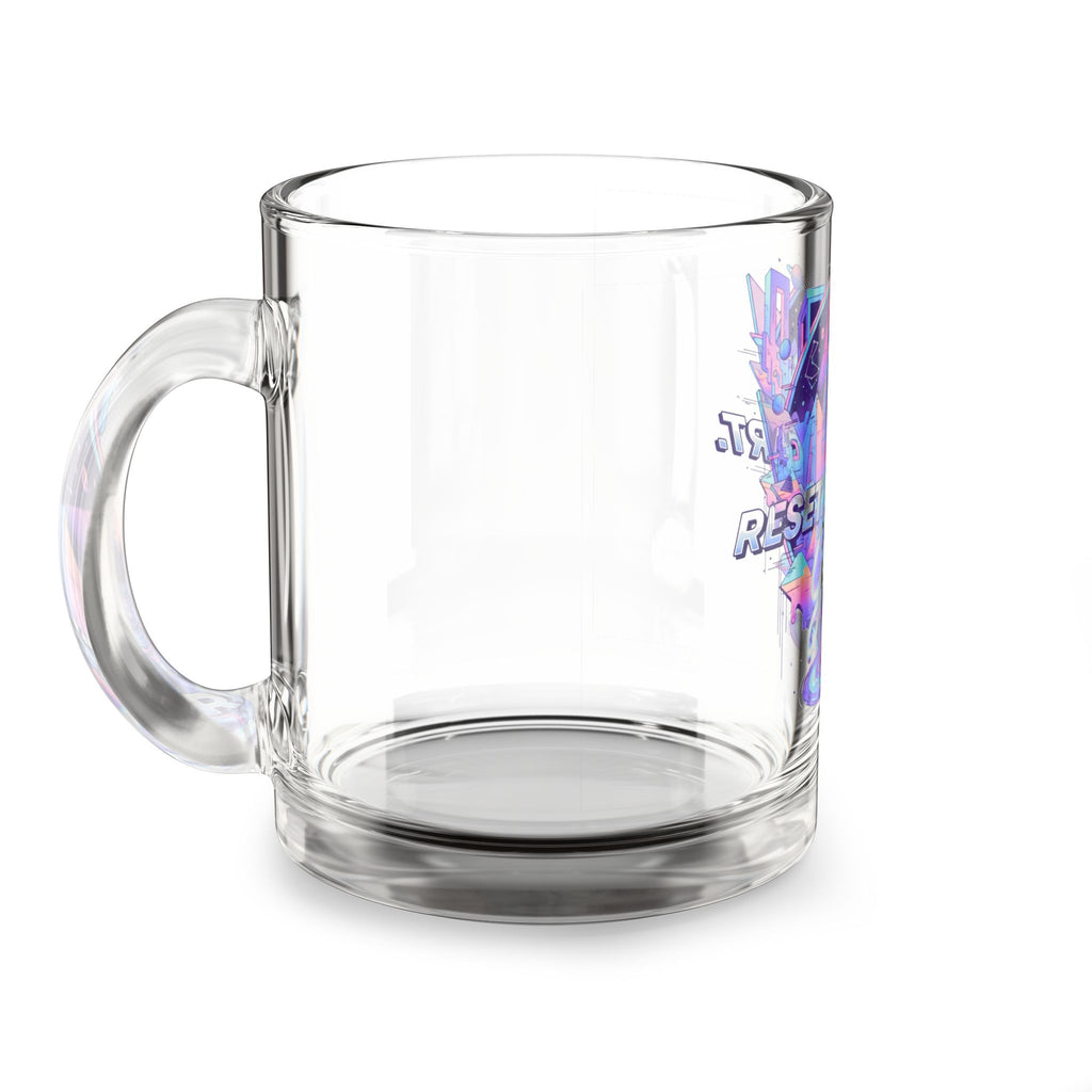 Reset. Restart. Glow. — 10oz Glass Mug with Neon Space Astronaut Design