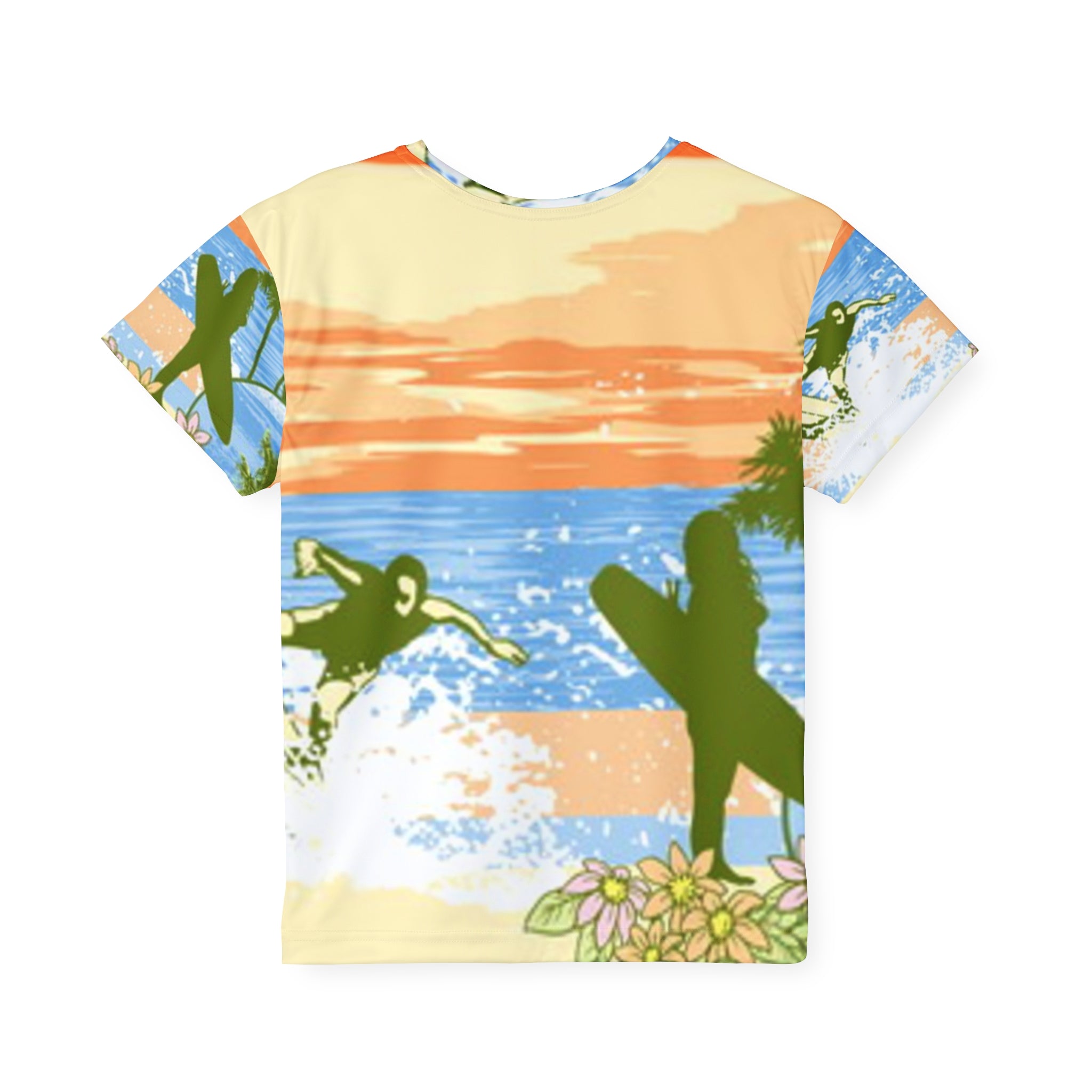 Kids Surf Sunset Jersey — All-Over-Print Beach Tee