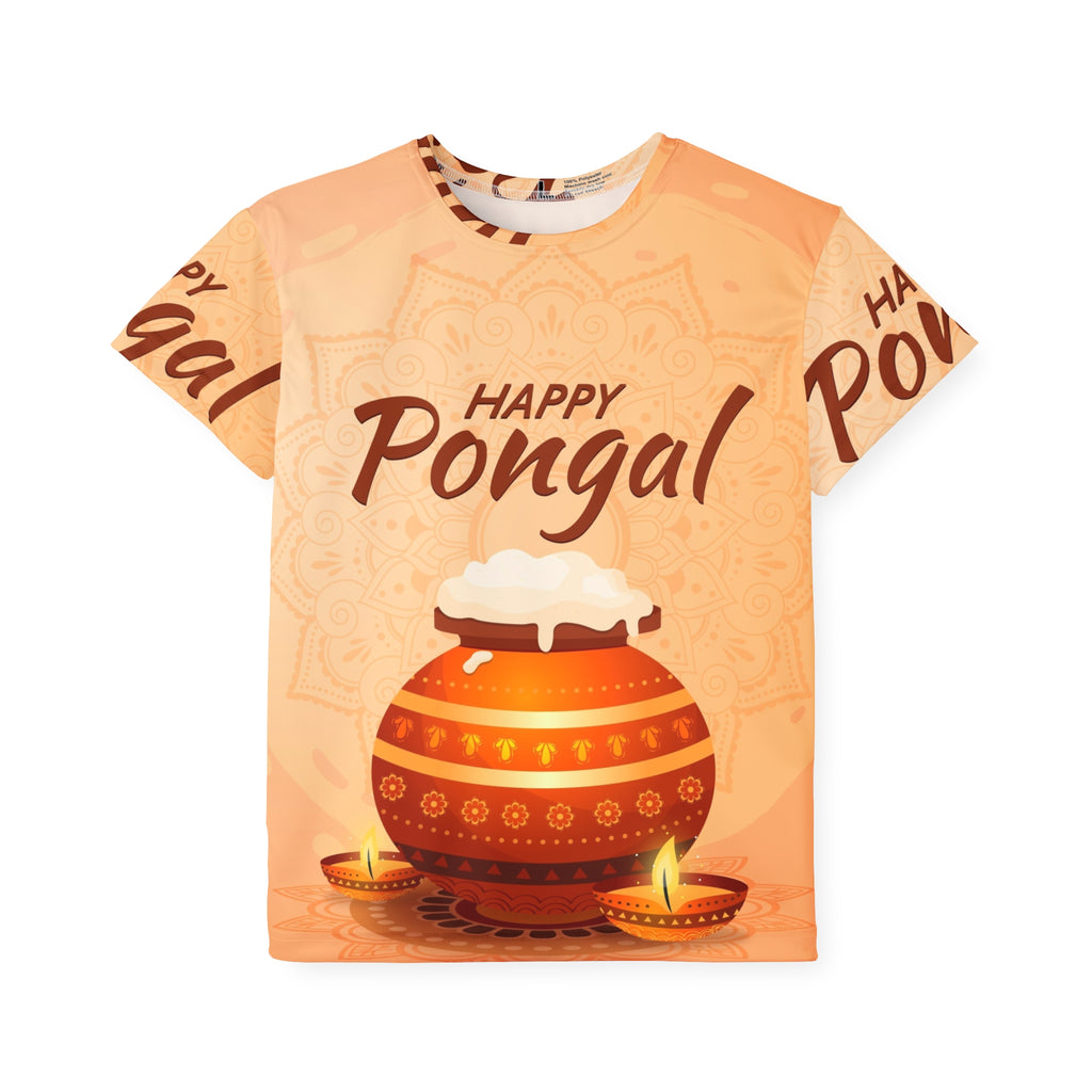 Happy Pongal Kids Jersey – Festive Rice Pot & Diyas All-Over Print