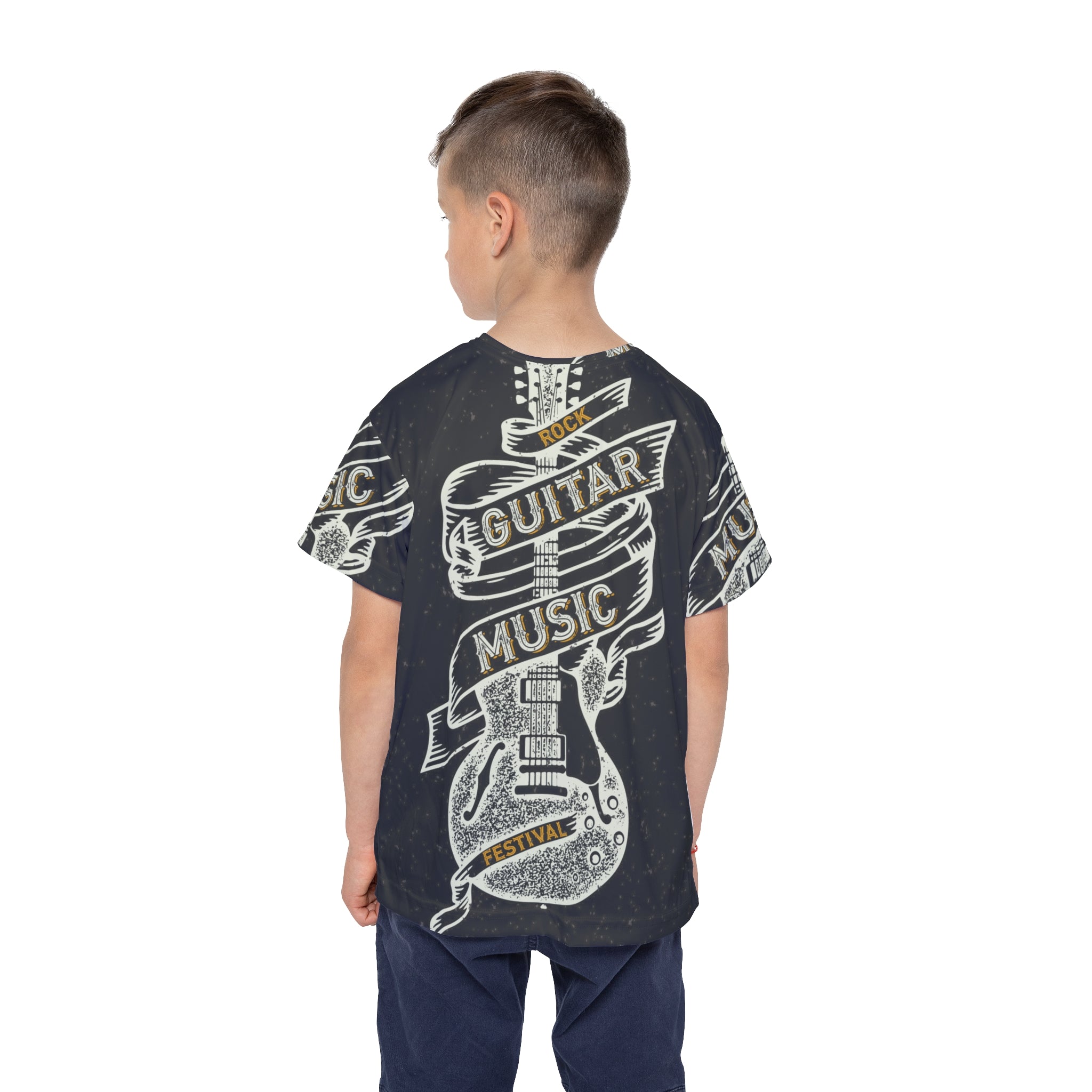 Kids Guitar Music Jersey — Rock Festival Graphic Tee