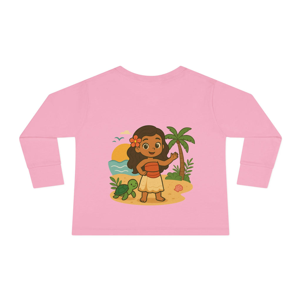 Tropical Toddler Tee, Cute Kids Shirt, Beach Vibes Long Sleeve Top, Summer Outfit for Children, Hawaiian Theme Kids Apparel