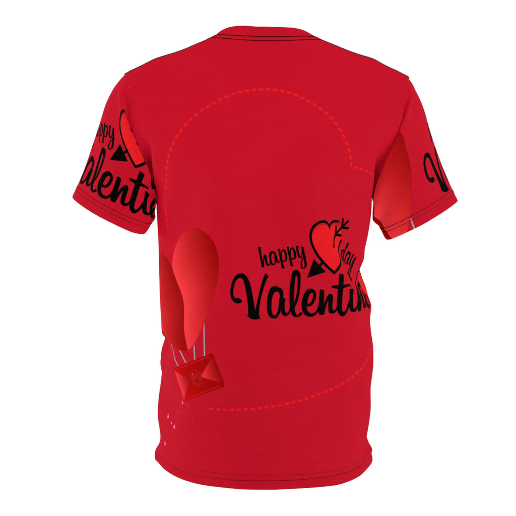 Valentine's Day Red Tee — "Happy Valentine's Day" Heart Balloon Shirt