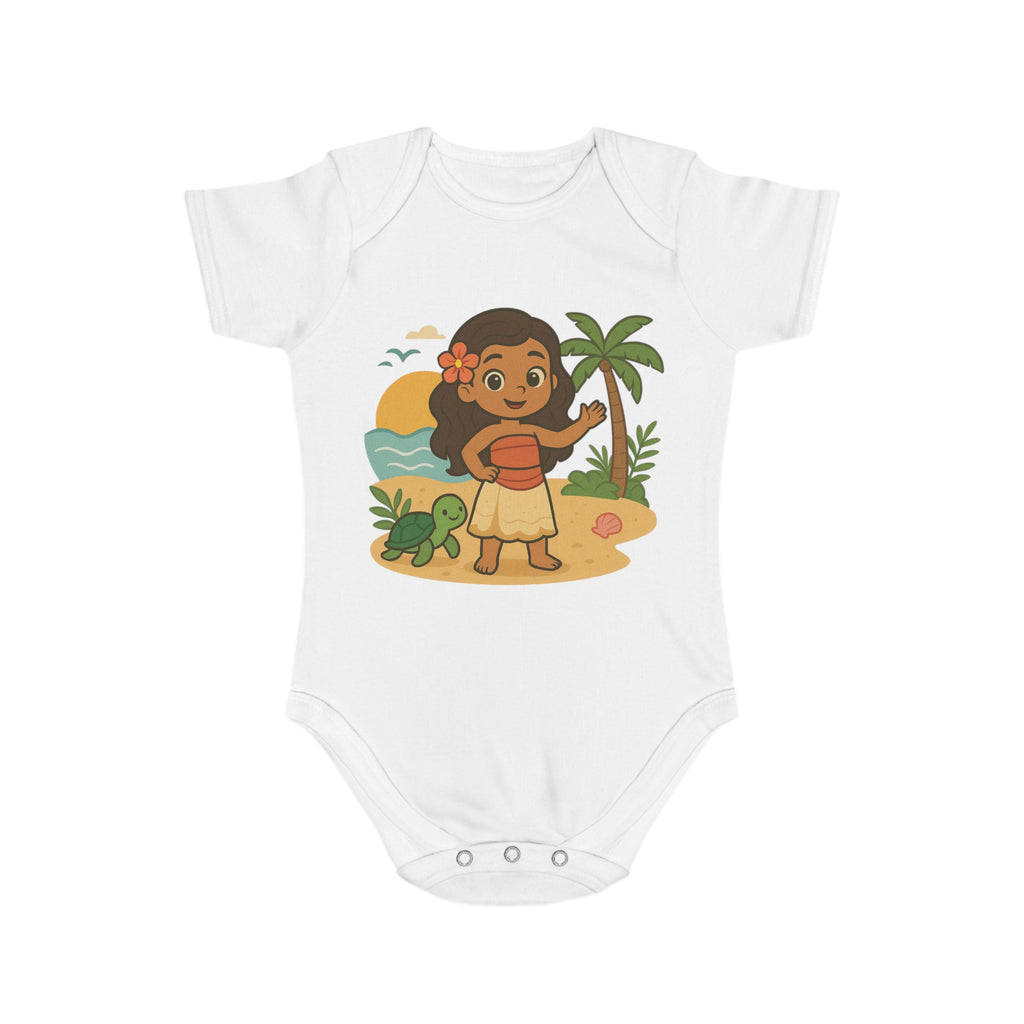 Tropical Baby Bodysuit with Island Design, Adorable Gift for Newborns, Baby Shower Present, Summer Vibes, Cute Infant Wear