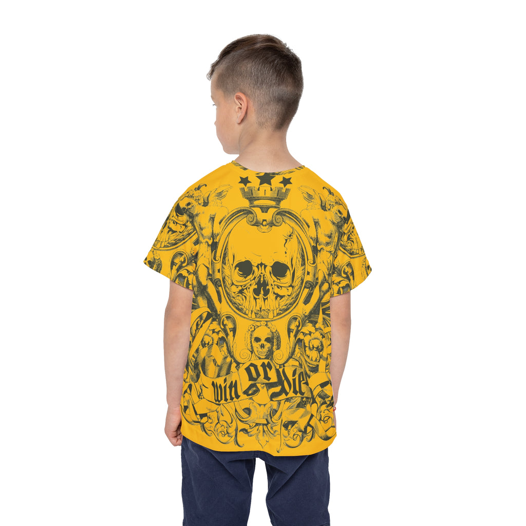 Kids Skull Jersey — "Win or Die" Graphic All-Over Print