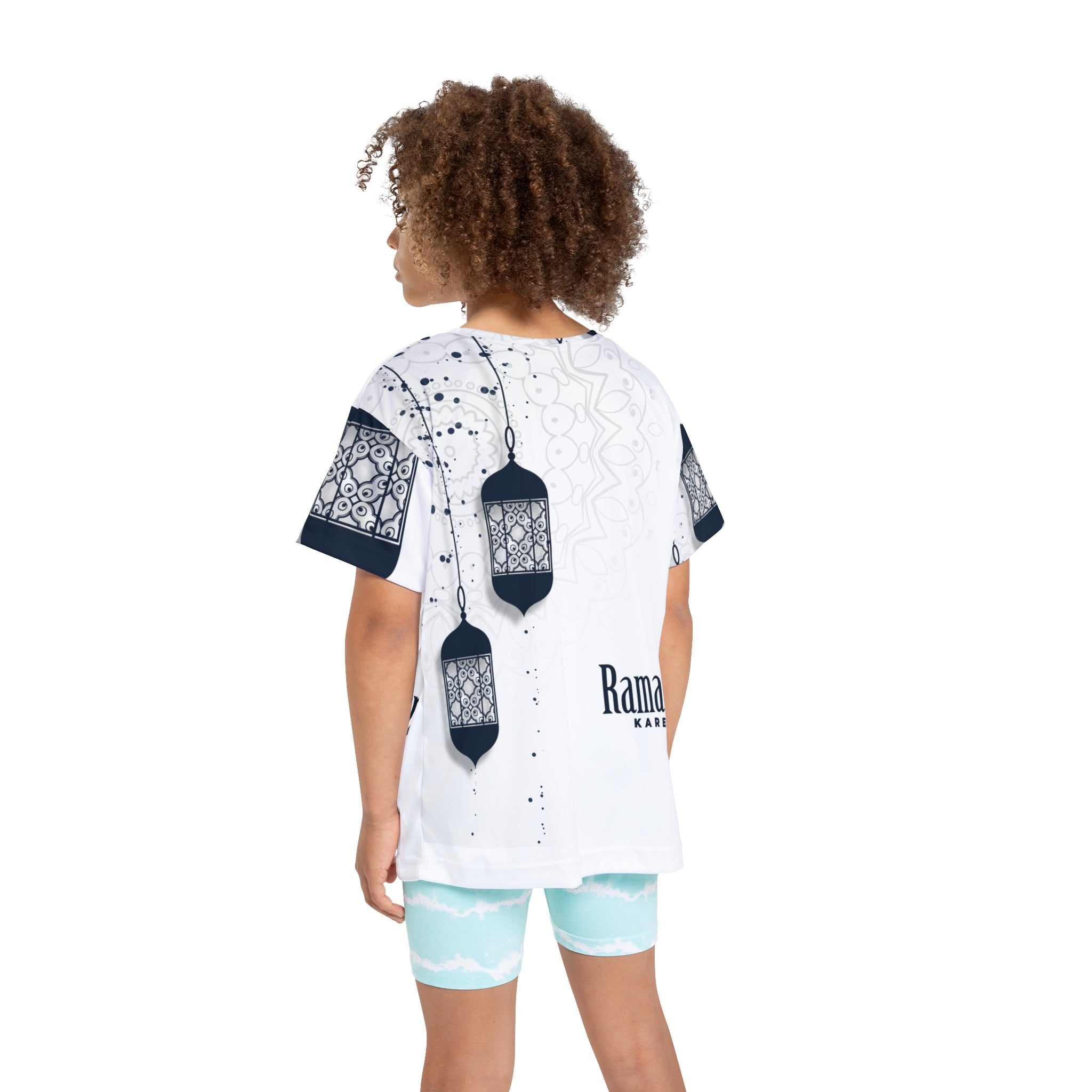 Ramadan Kareem Kids Jersey — Lantern Graphic AOP Sports Tee