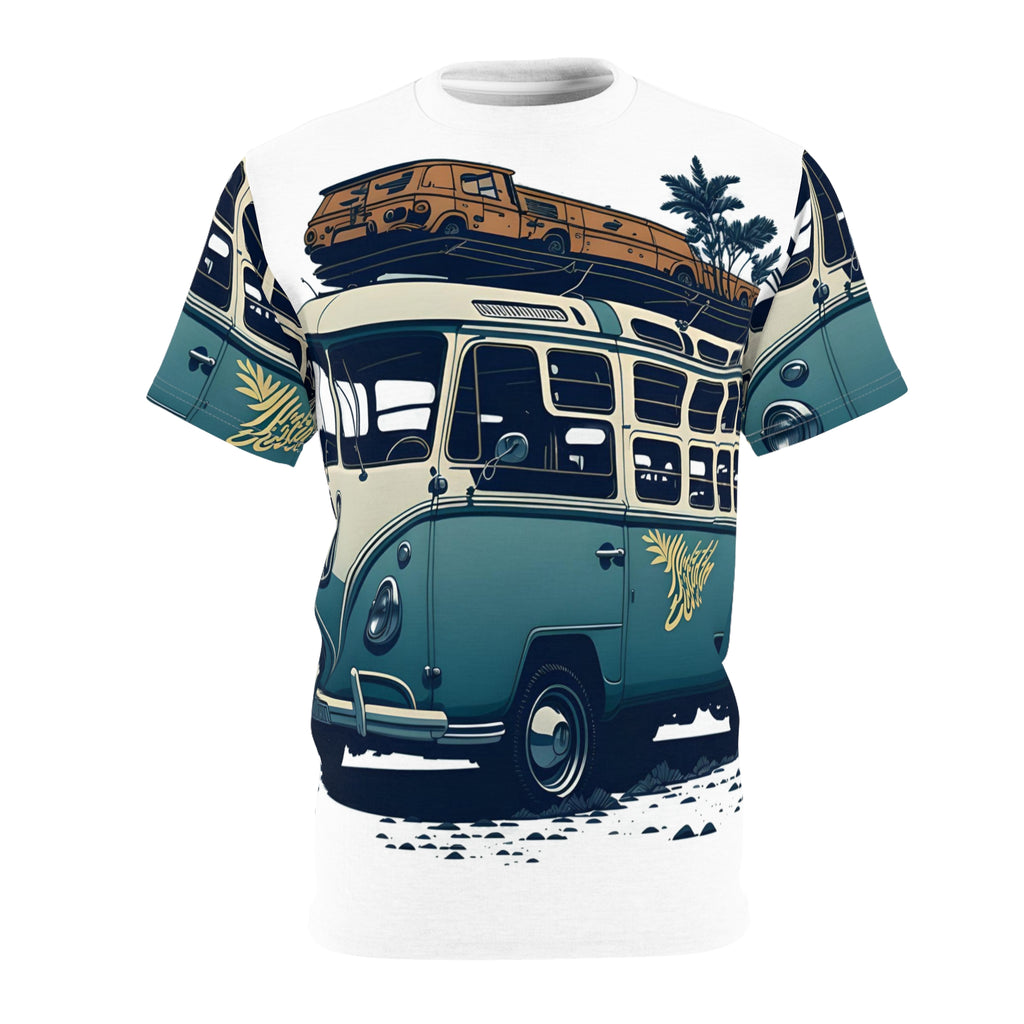 Retro Volkswagen Bus Tee - Vintage Style Cut & Sew Jersey T-Shirt