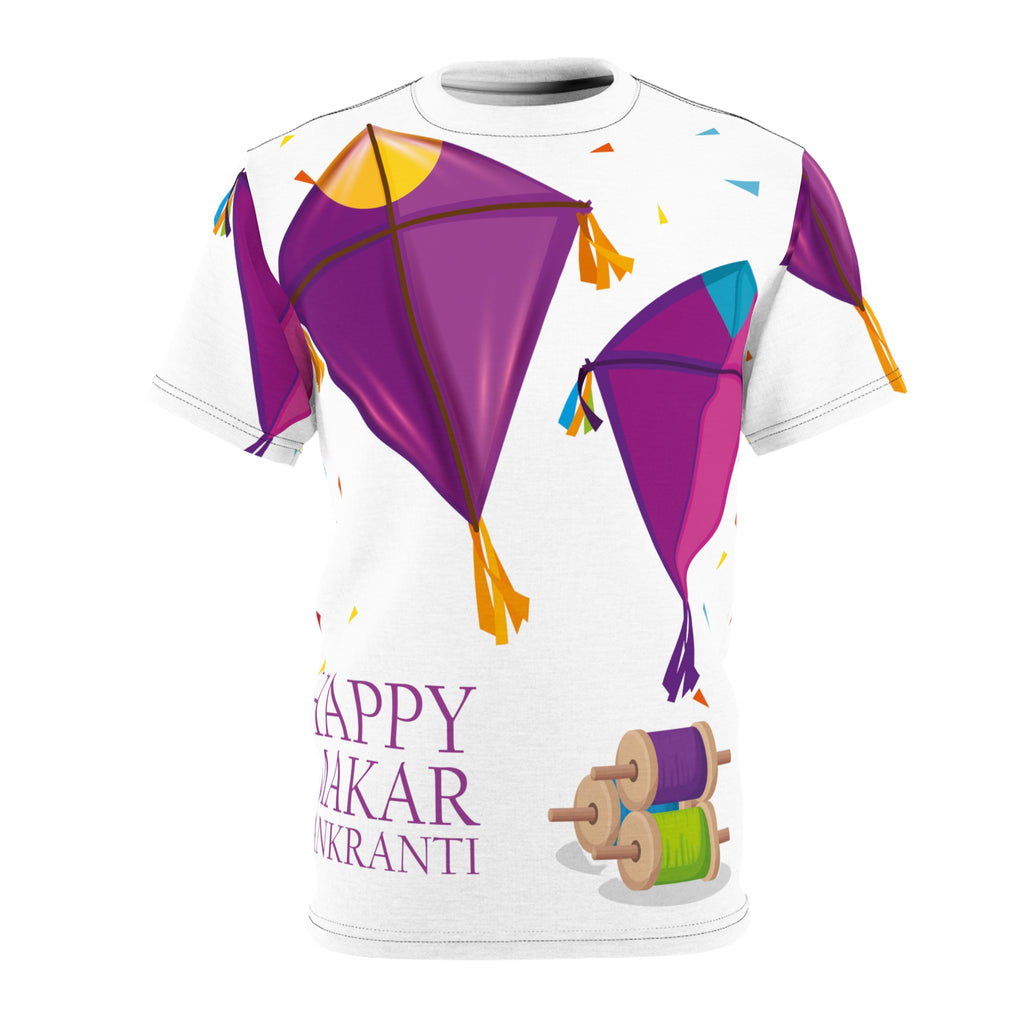 Makar Sankranti Kite Festival Tee — "Happy Makar Sankranti" All-Over Print T-Shirt