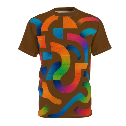 Abstract Rainbow Maze Tee — All-Over Print Cut & Sew T‑Shirt