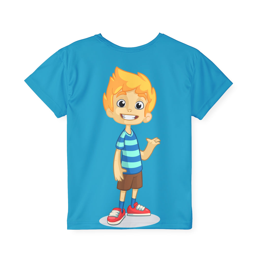 Kids Jersey — Cheerful Cartoon Boy All-Over Print Sports Tee